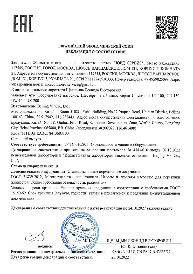 BJVP EAC Certification
