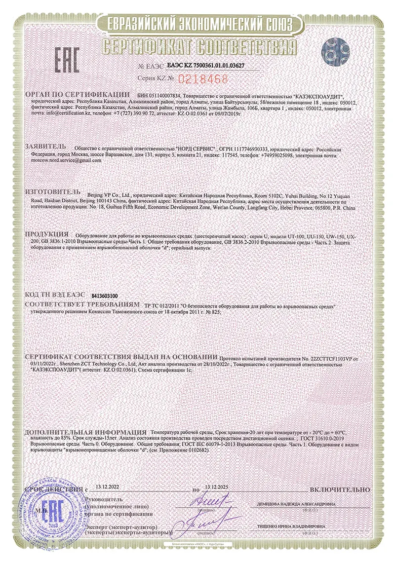 BJVP EAC Certification