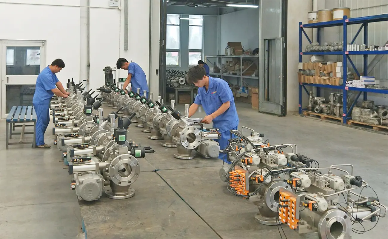 Technician Assembling Pigging Station Technician Assembling Pigging Station