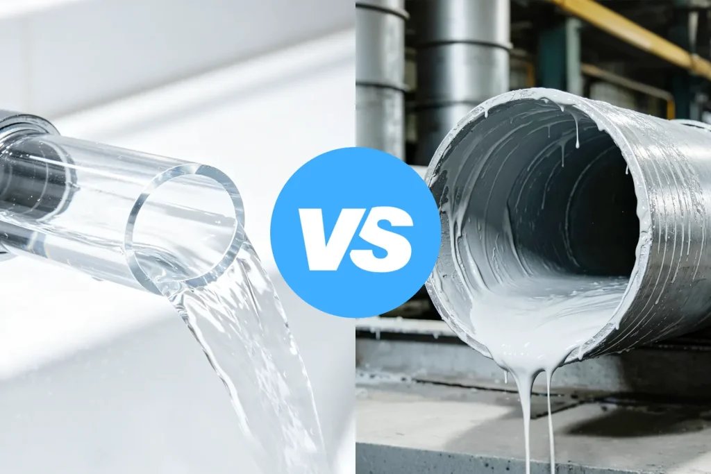 Industrial vs Water Pipe Residue